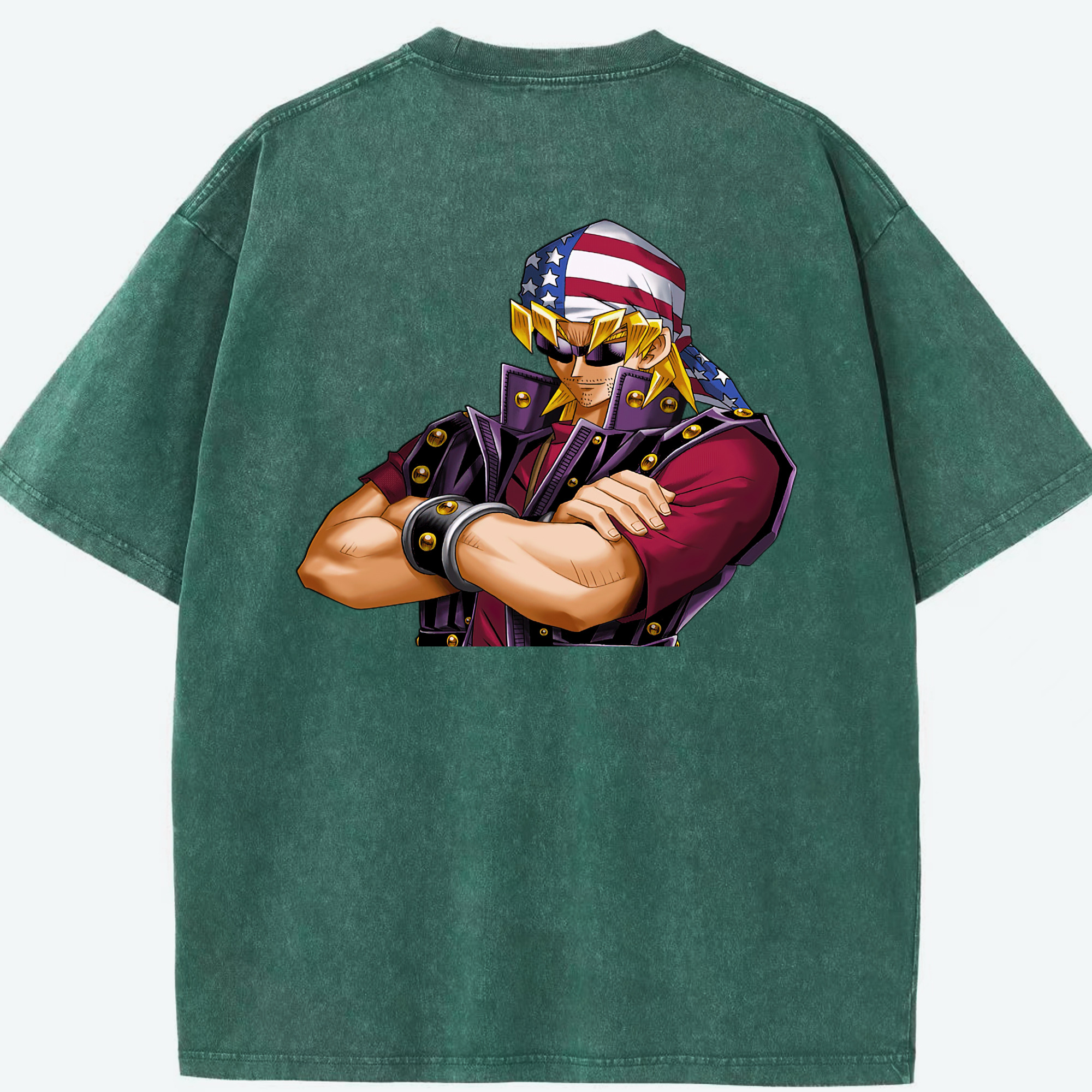 （画像用） 遊☆戯☆王 Yu-Gi-Oh! 綿100% ヴィンテージ風 半袖Tシャツ（背面プリント）